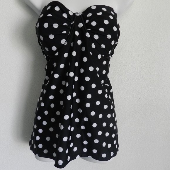 Tankini top, b/w polka dot NWT - Picture 1 of 6